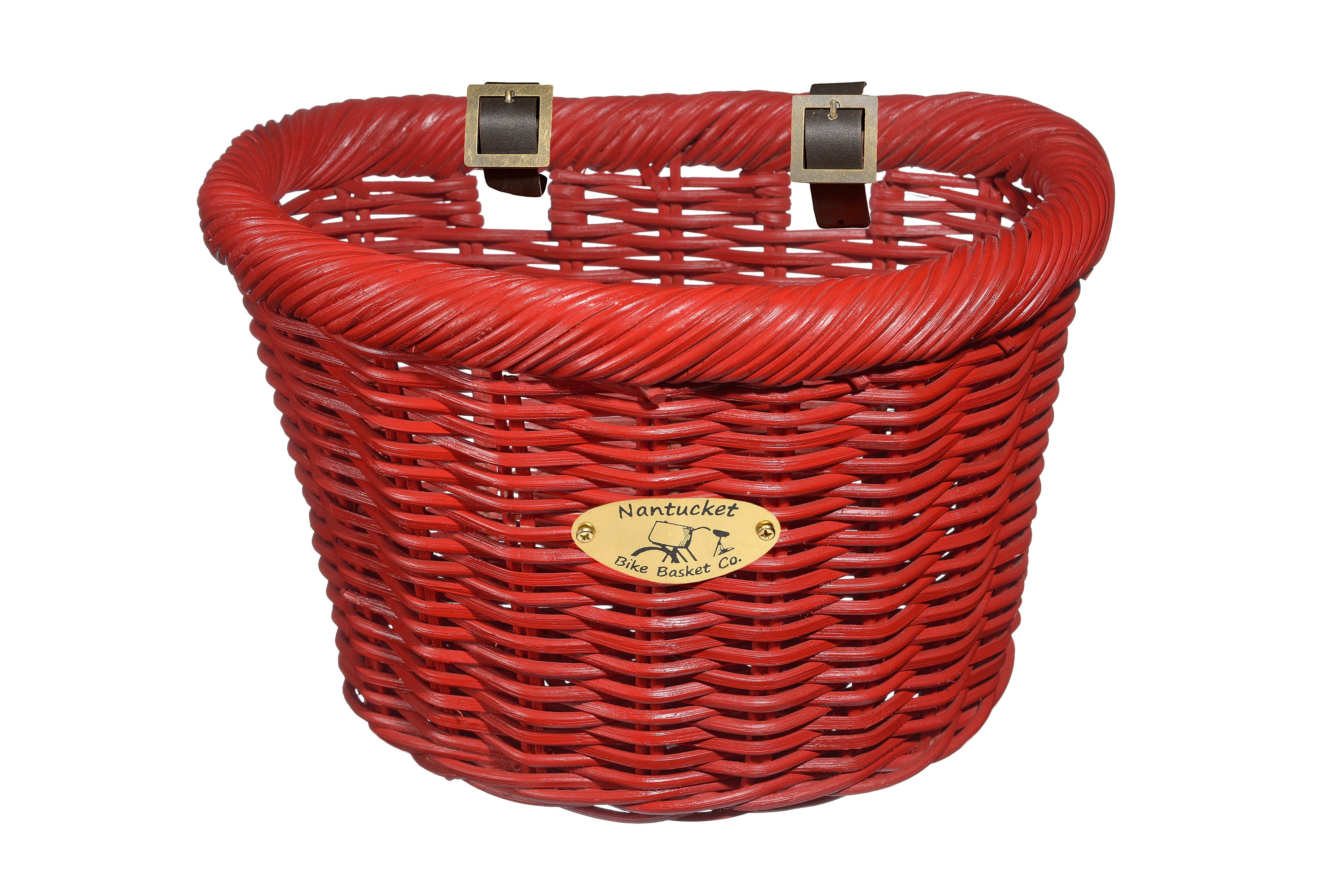 Red bicycle basket sale